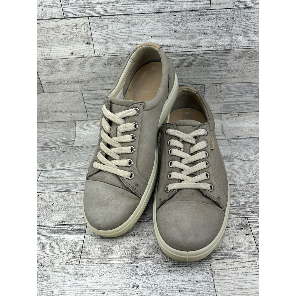ECCO Soft 7 Sneaker Grey Leather Lace Up Comfort Casual Women Shoes Size 7‎